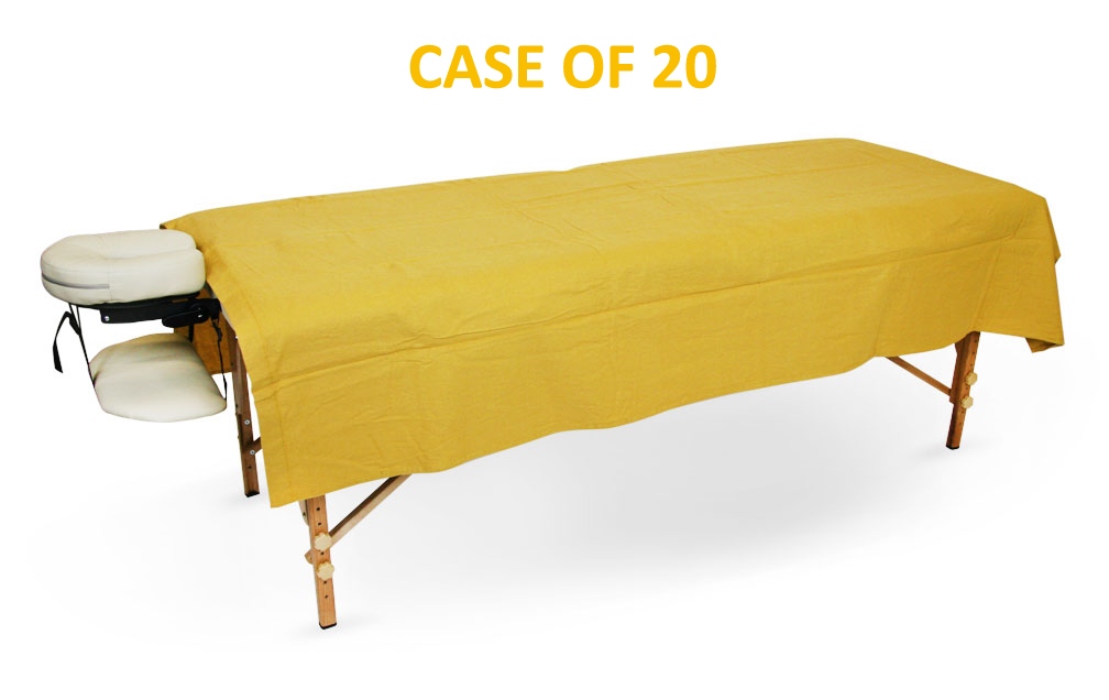 BodyChoice Flannel Flat Top Sheet - Saffron Yellow - Case of 20 