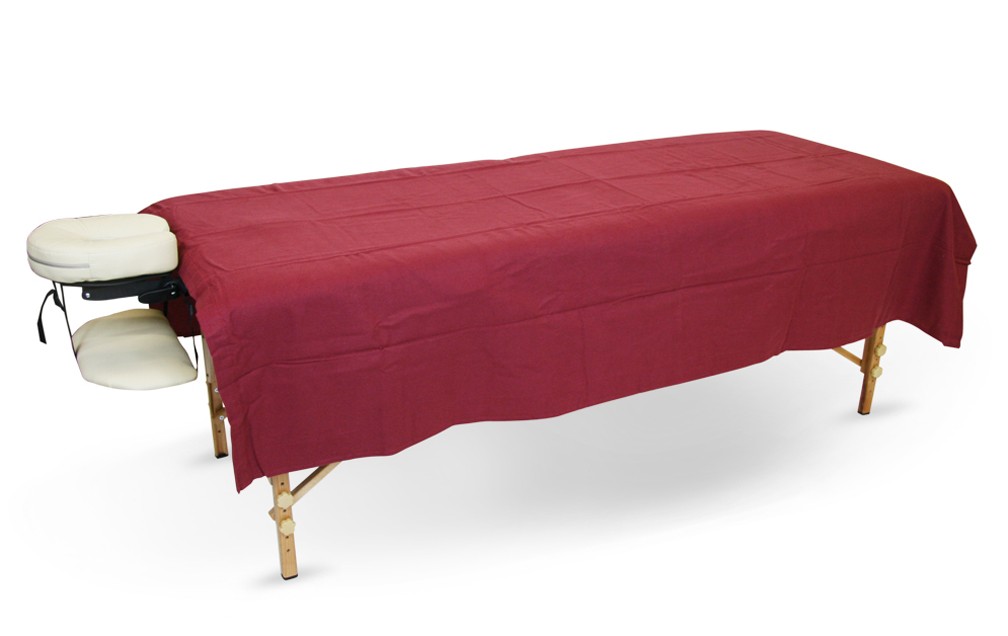 BodyChoice Poly-Cotton Flat/Top Sheets - Burgundy - Case of 20